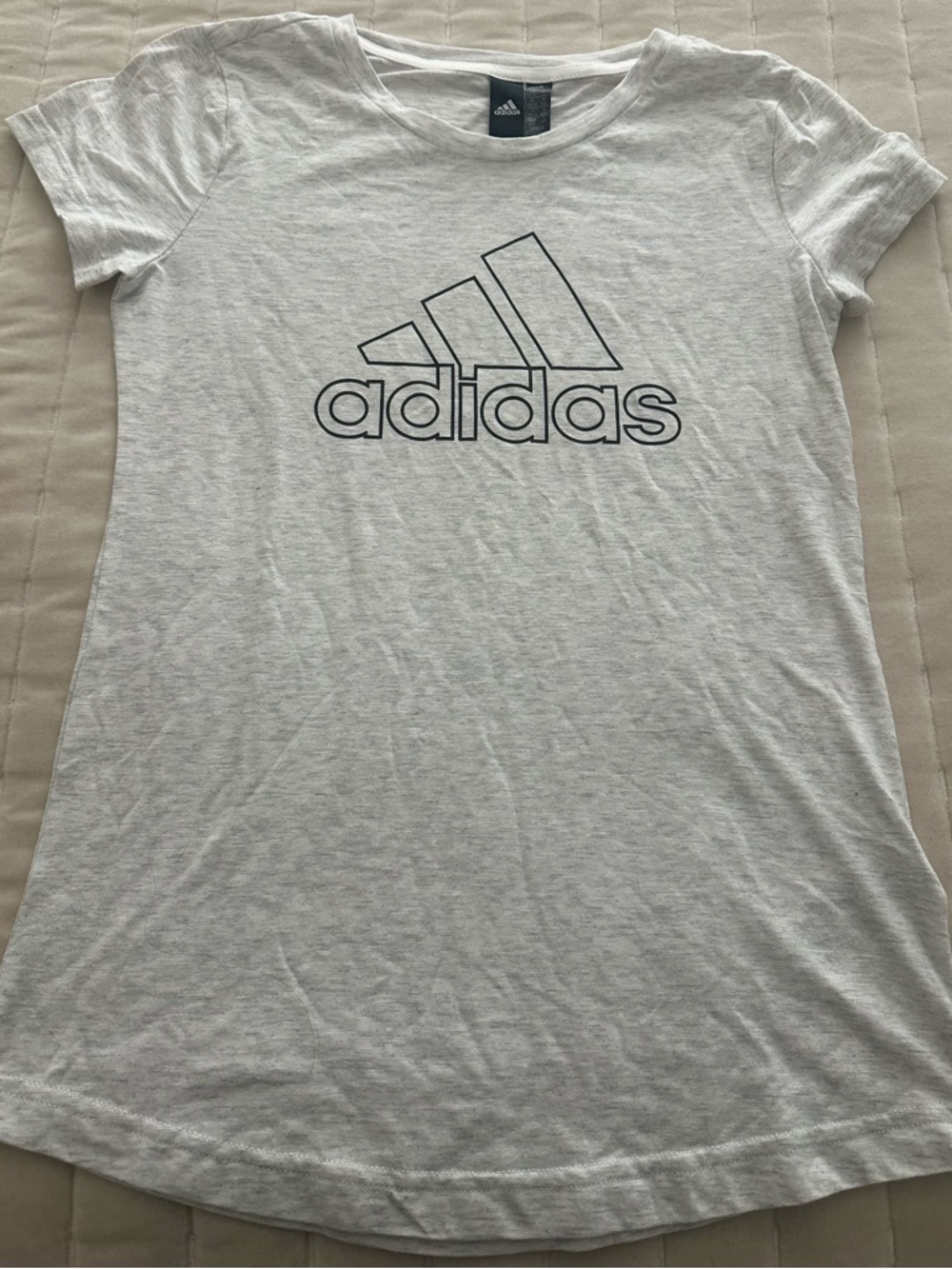 adidas White T‑Shirt with Black Logo Tag